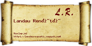 Landau Renátó névjegykártya